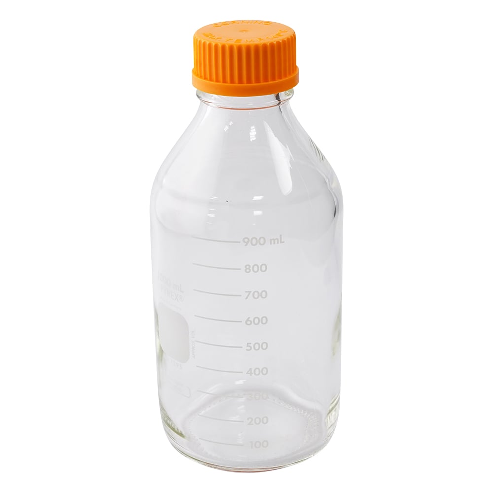 メディウム瓶（PYREX(R)オレンジキャップ付き）　透明　1000mL　1395-1L