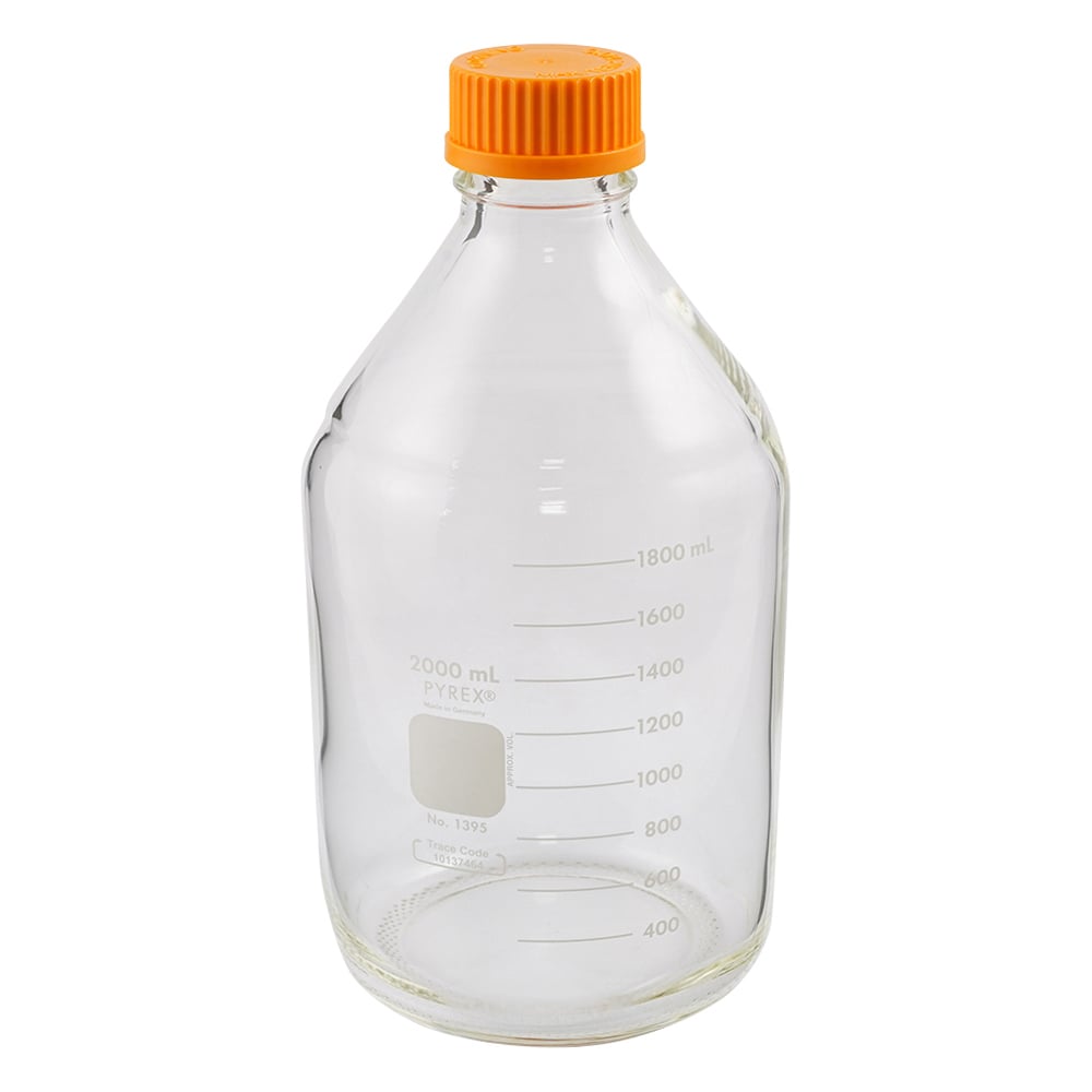 メディウム瓶（PYREX（R）オレンジキャップ付き） 透明 2000mL 1395-2L