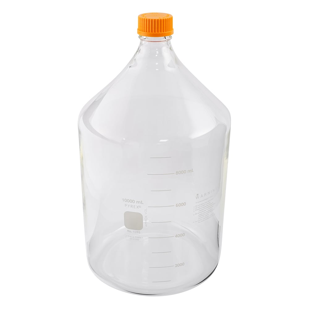 1-4994-09 メディウム瓶（PYREX(R)オレンジキャップ付き） 透明
