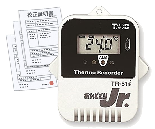 温度記録計（おんどとりJr.）センサー内蔵 -40～80℃ 校正証明書付　TR-51i