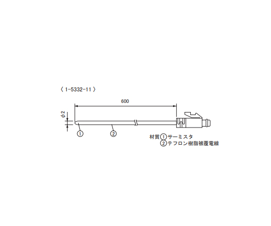 1-5332-11 温度センサ フッ素樹脂被Φ2.2mm TR-5106