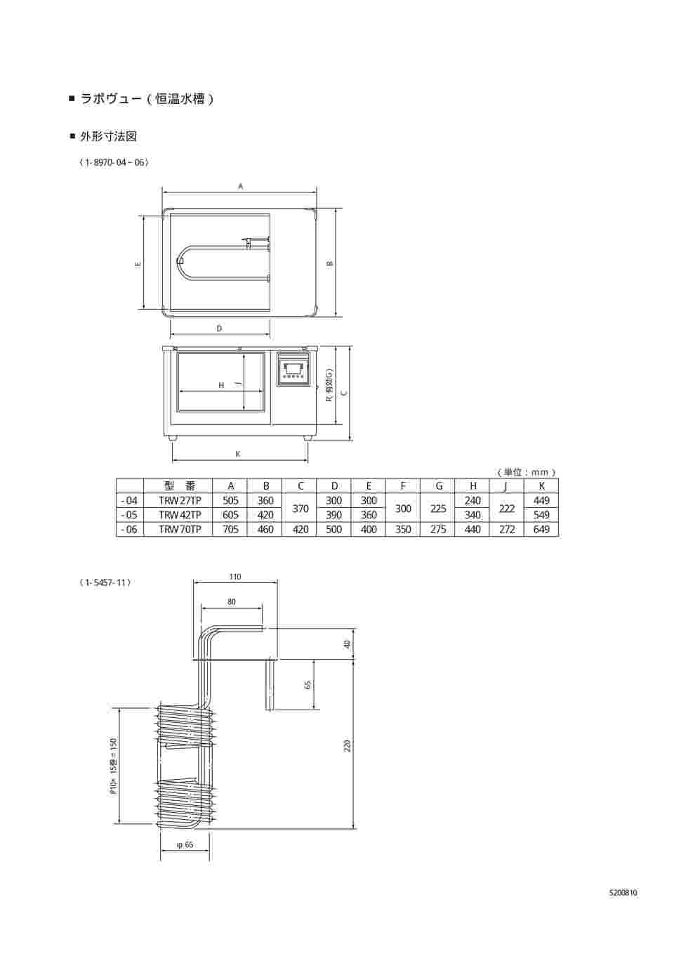 1-5457-11 ラボビュー恒温水槽(窓付)用 冷却コイル TRW-C 【AXEL