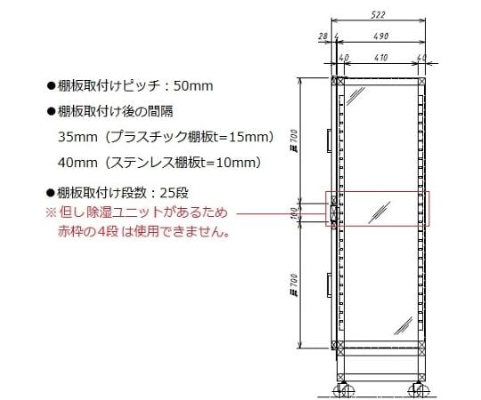 1-5503-47 オートドライデシケーターFN 1152×522×1774mm SP-WFN