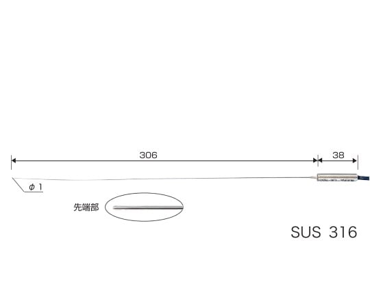 1-5522-04 センサプローブ IKシリーズ（K熱電対） IK-700 【AXEL