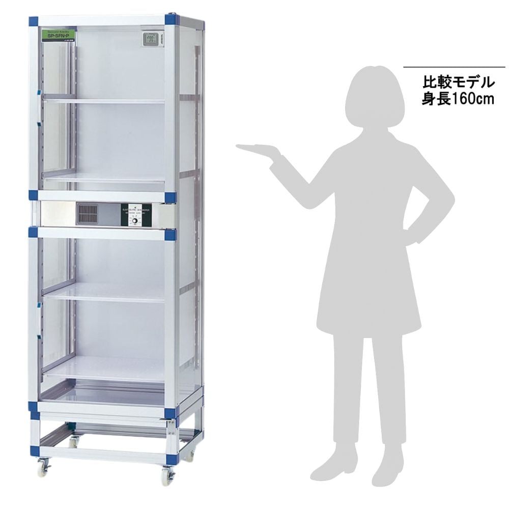 1-6003-11 PETデシケーター 574×522×1774mm 強化プラスチック棚板 SP