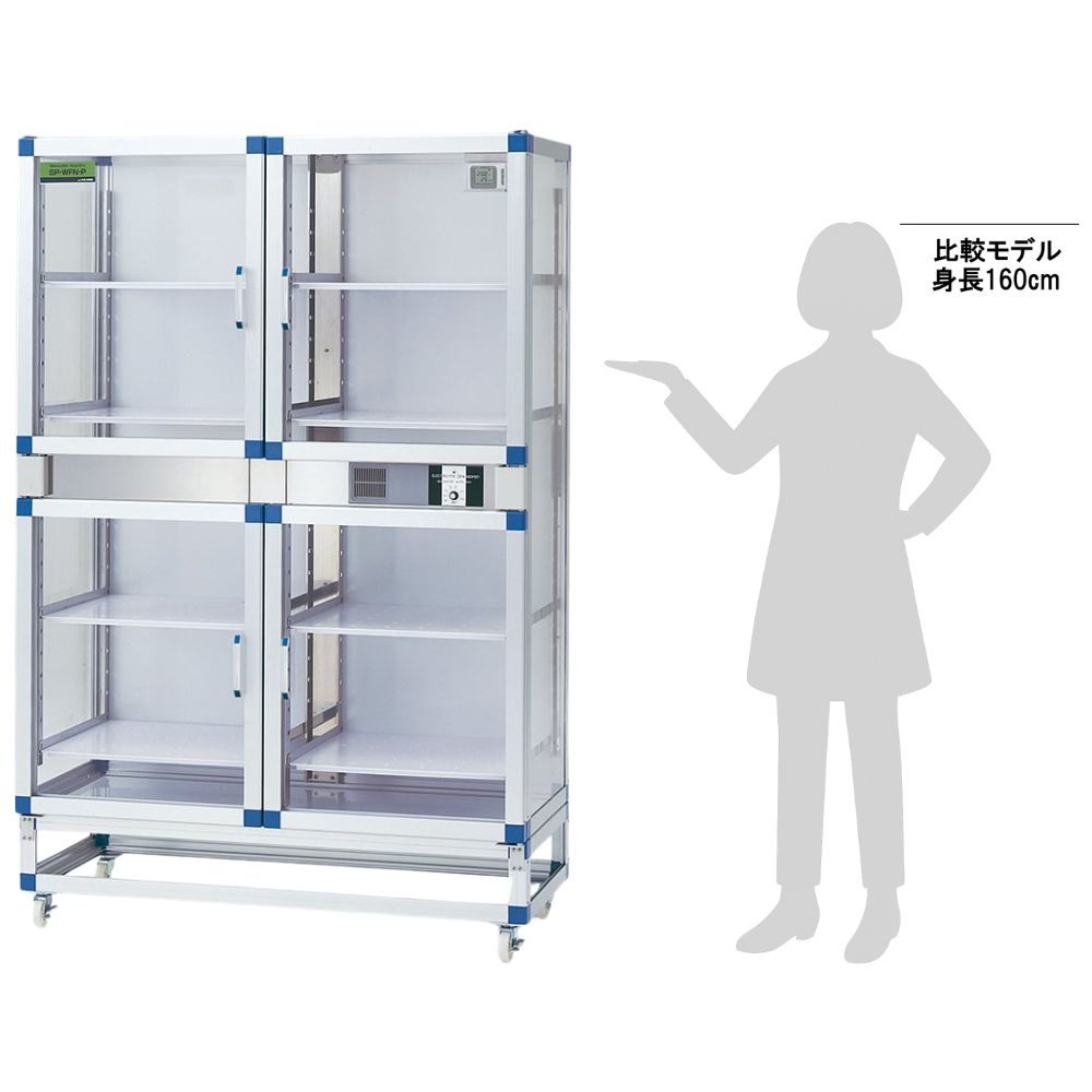 1-6003-12 PETデシケーター 1152×522×1774mm 強化プラスチック棚板 SP