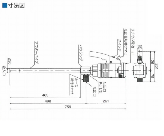 ケミカルハンディーポンプ　コードレスタイプ（ミニ）　LB-5T