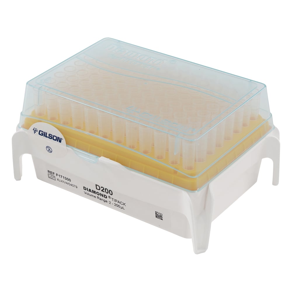 ダイアモンドチップ　D200T　Tipack　未滅菌　2～200μL　96本×10箱入