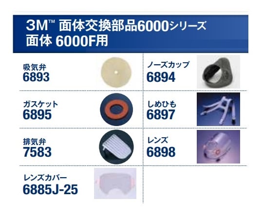 1-7253-01 防毒マスク（全面形面体）Mサイズ 6000F