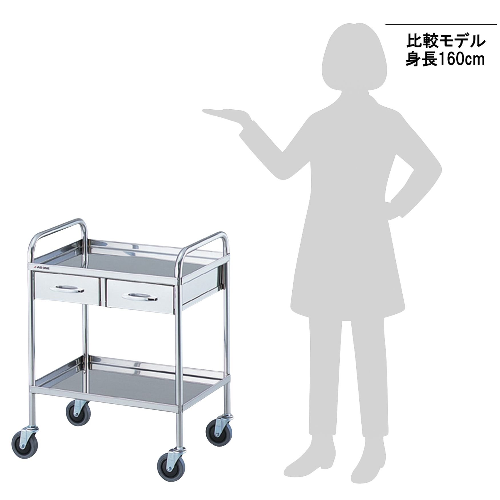 1-7633-01 サイレントラボカート 2段 【AXEL】 アズワン