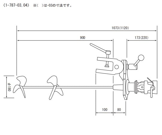 エアー撹拌機　300～2000rpm（無段階）　M05-1800DSK