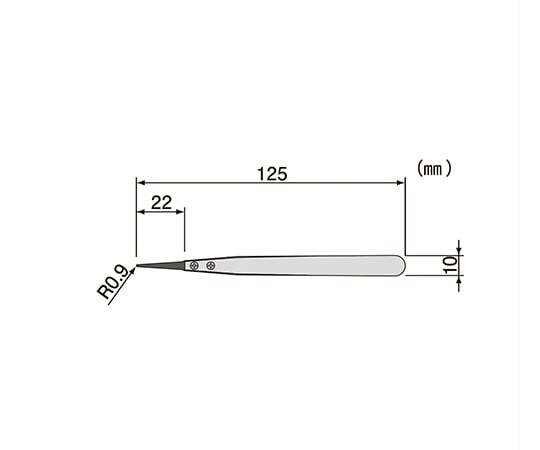 1-8269-08 ESDピンセット（先端丸形タイプ） PTZ-42