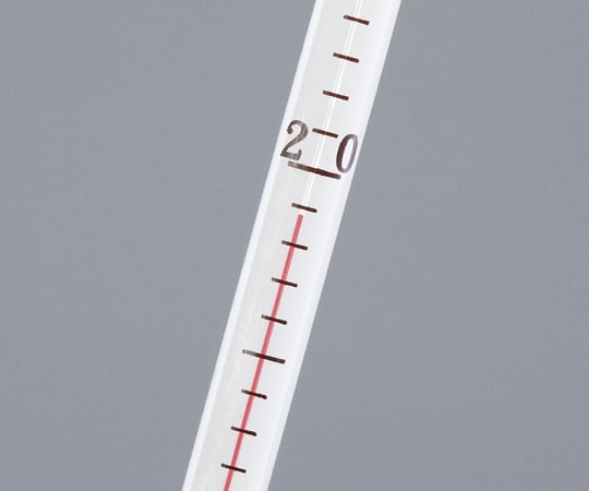 1-8277-01-20 フッ素樹脂被膜温度計 0～50℃ アルコール 校正証明書付 JC-2211