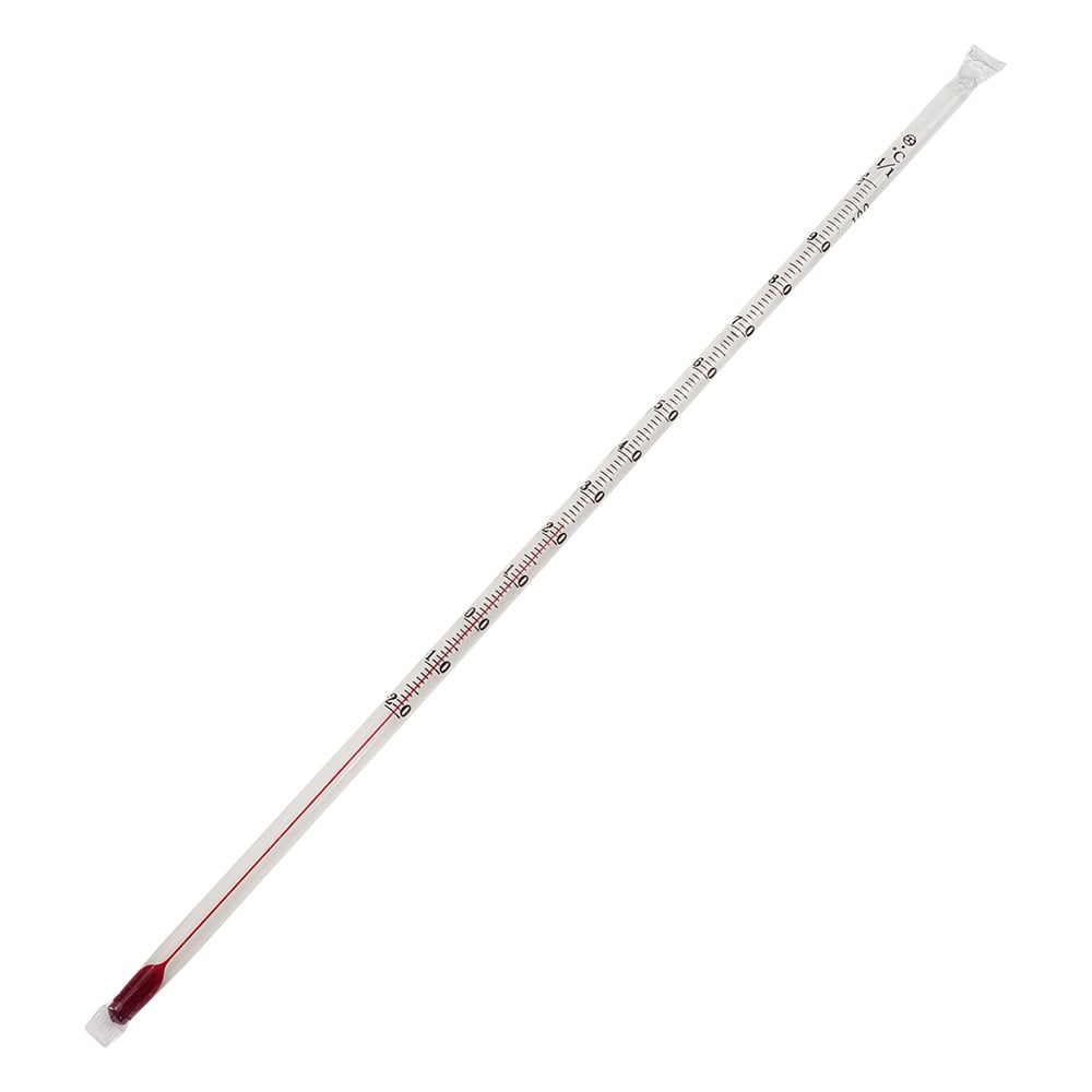 フッ素樹脂被膜温度計 -20～+100℃ アルコール 英語版校正証明書付