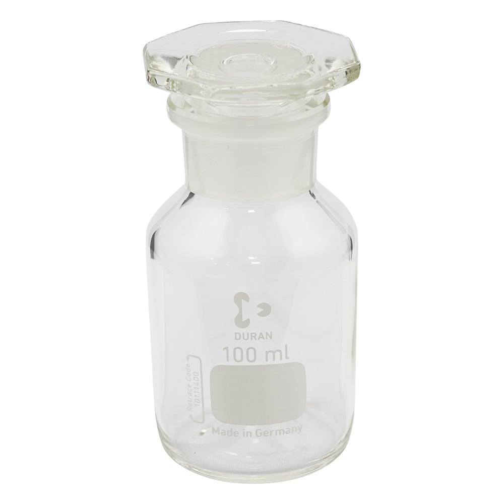 1-8398-02 試薬瓶（広口・栓付き）（デュラン(R)） 白 100mL 211852403