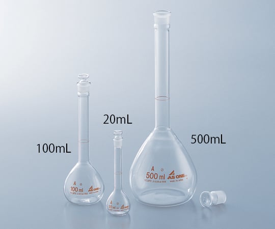 1 8564 06 メスフラスコ 白 100ml Axel アズワン