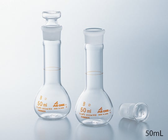 【校正対応】アズワン1-8566-01短型メスフラスコ白５０ｍＬ【1個】(as1-1-8566-01)