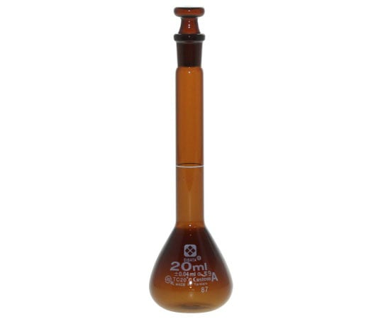 柴田科学1-8659-03メスフラスコ（全量フラスコ・カスタムA）茶20mL【1個】(as1-1-8659-03)