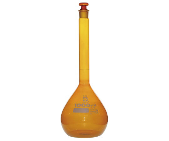 柴田科学1-8659-10メスフラスコ（全量フラスコ・カスタムA）茶1000mL【1個】(as1-1-8659-10)
