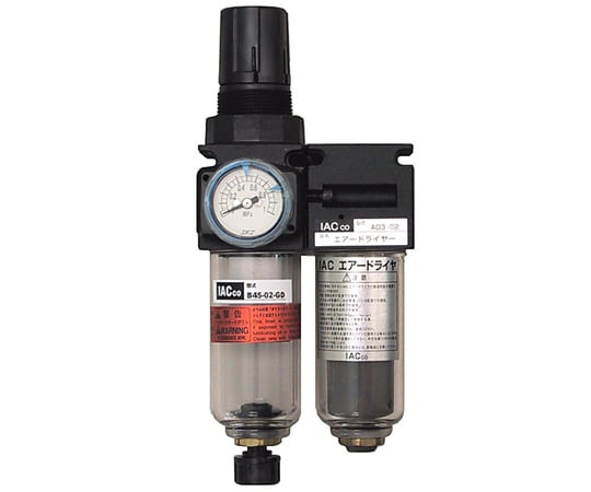 1-8696-01クリーンエアーシステムAB-45中空糸エアドライヤー+フィルターレギュレーター【1セット】(as1-1-8696-01)