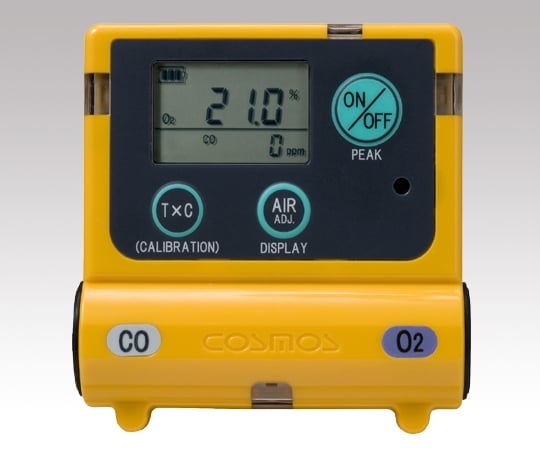 1-8793-13-20 装着型ガス濃度計 0～25vol％（25～50vol％）、0～300ppm（300～2000ppm） 校正証明書付 XOC-2200