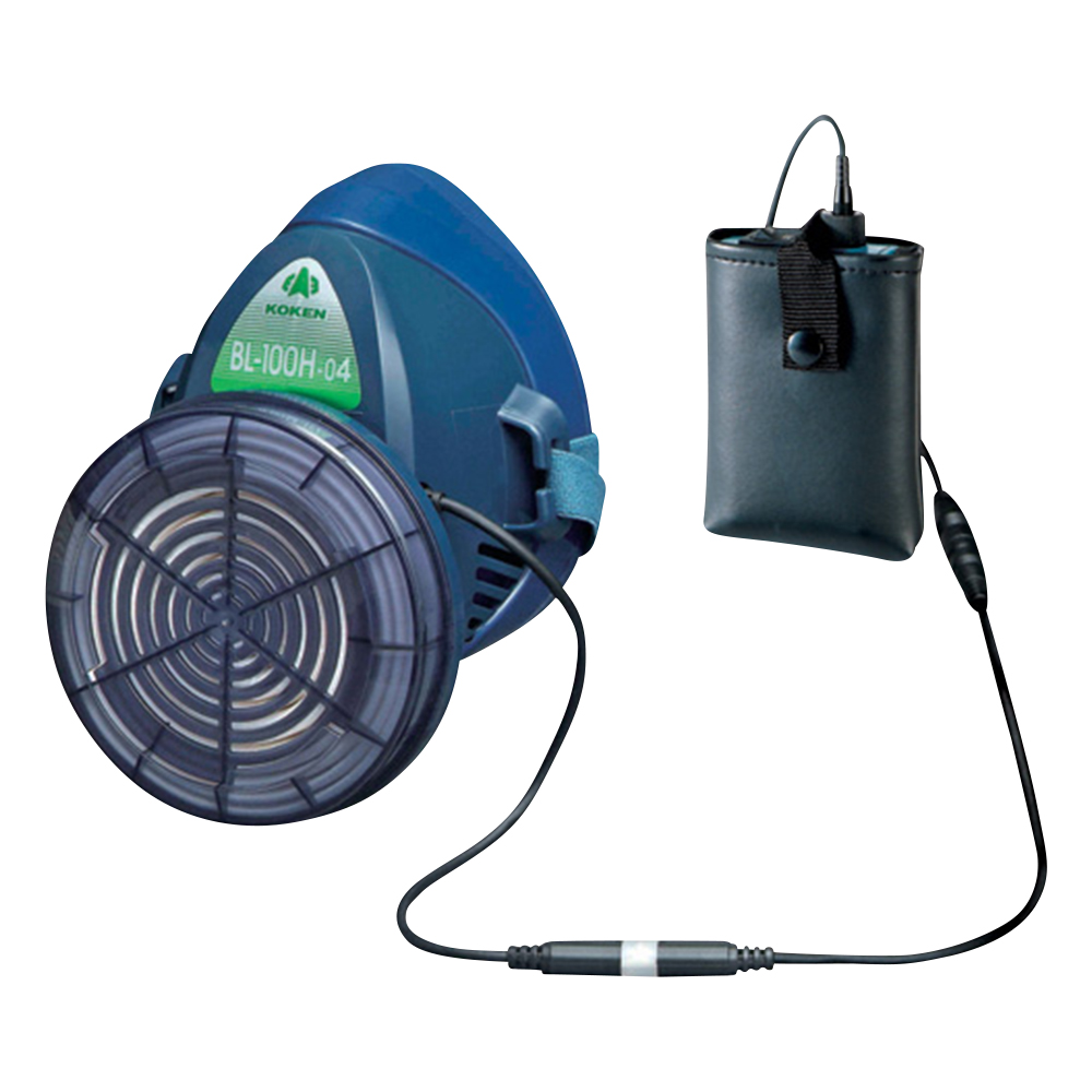 1-8833-01 電動ファン付き呼吸用保護具 石綿用 電池・充電器付き BL