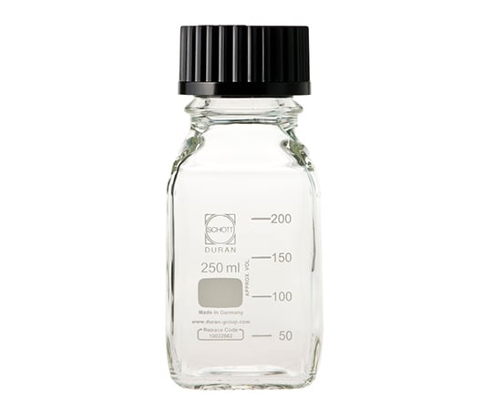 SCHOTT/DURAN1-8870-06ねじ口瓶角型白デュラン(R)黒キャップ付２５０ｍL【1本】(as1-1-8870-06)