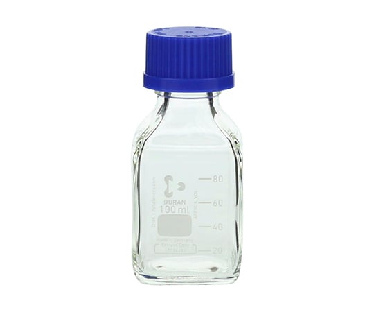 SCHOTT/DURAN1-8870-09ねじ口瓶角型白デュラン(R)青キャップ付１００ｍL【1本】(as1-1-8870-09)