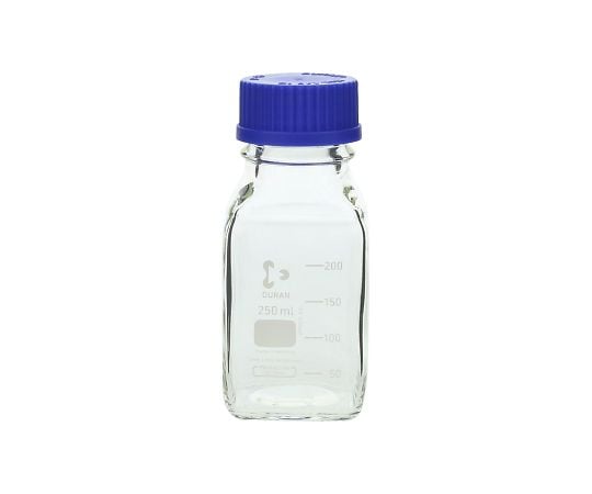SCHOTT/DURAN1-8870-10ねじ口瓶角型白デュラン(R)青キャップ付２５０ｍL【1本】(as1-1-8870-10)