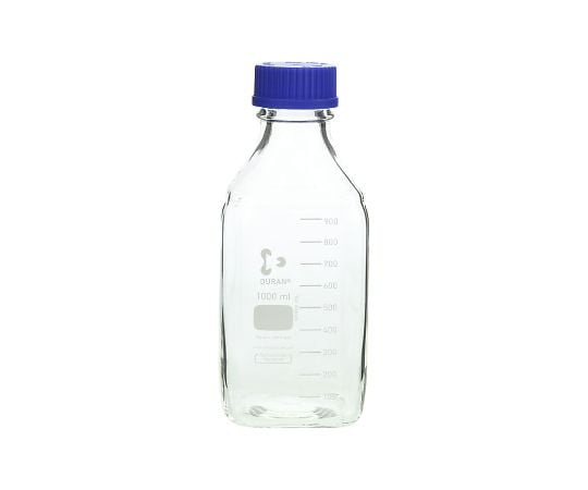 SCHOTT/DURAN1-8870-12ねじ口瓶角型白デュラン(R)青キャップ付１０００ｍL【1本】(as1-1-8870-12)