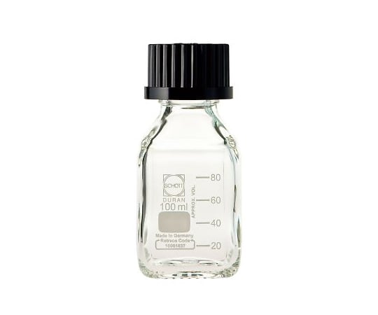 SCHOTT/DURAN1-8870-25ねじ口瓶角型白 デュラン(R) 黒キャップ付 100mL