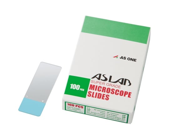 アズラボ(アズワン)1-9647-14アズラボスライドガラス（ソーダ）縁研磨・カラーフロスト１００枚入１０１２８１０５Ｐグリーン【1箱(100枚入)】(as1-1-9647-14)
