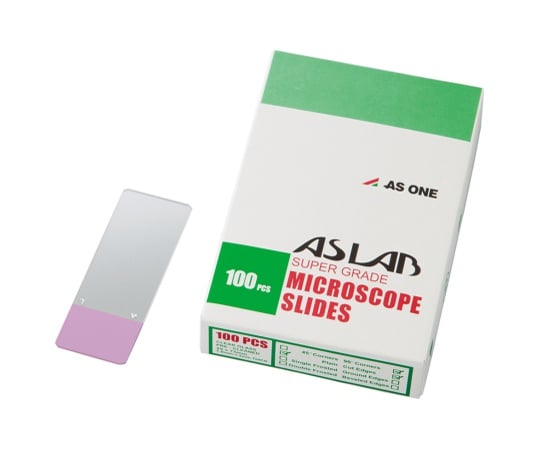 アズラボ(アズワン)1-9647-15アズラボスライドガラス（ソーダ）縁研磨・カラーフロスト１００枚入１０１２８１０５Ｐピンク【1箱(100枚入)】(as1-1-9647-15)