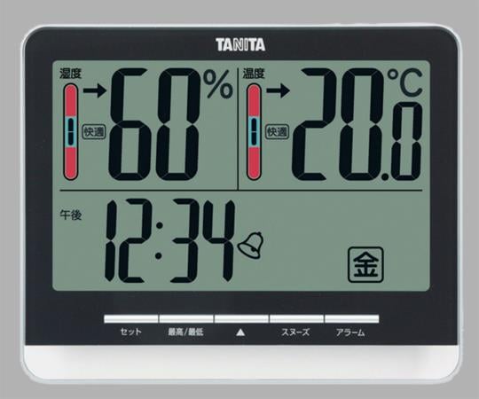 1-9820-12 デジタル温湿度計 ブラック TT-538
