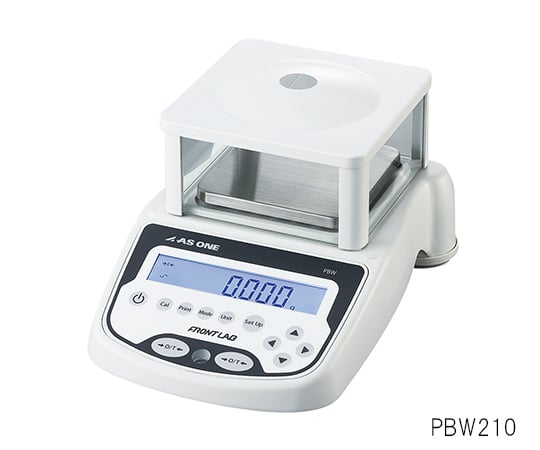 1-9990-11 校正分銅内蔵精密電子天秤（フロントラボ）210g PBW210