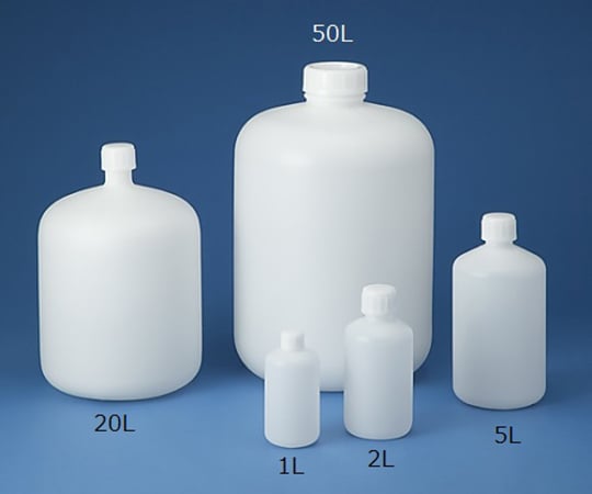 ニッコー10-2708-55　標準規格瓶　丸型細口（ナチュラル）　1L　セットなし　