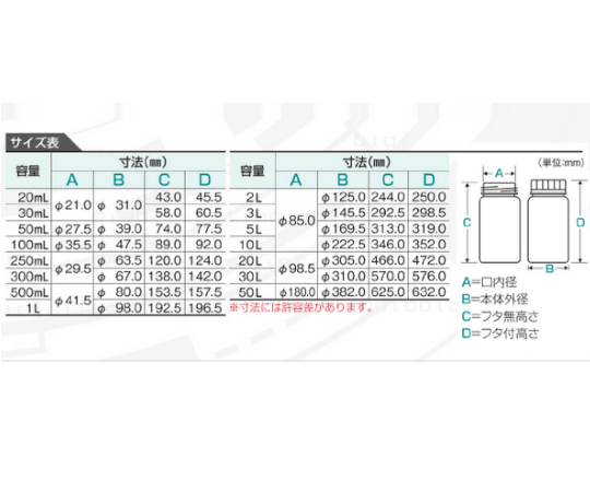 ニッコー10-2801-55　標準規格瓶　丸型広口（ナチュラル）　２０ｍｌ　