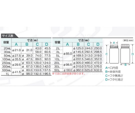 標準規格瓶 丸型広口（ナチュラル）100mL 1ケース（200本入）　1028-04