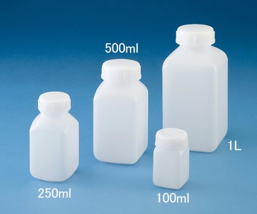 ニッコー10-3001-55　標準規格瓶　角型広口（ナチュラル）　１００ｍｌ　1030-01