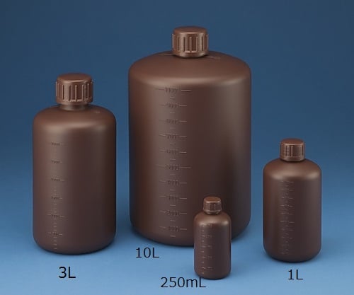 ニッコー10-3103-55　標準規格瓶　丸型細口　遮光　５００mL（茶）　セットなし　