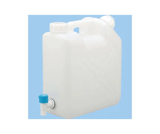 【１着でも送料無料】 10-5322-55 レバーコック付瓶 アズワン 【AXEL】 平角缶（2ヶ口）10L フラワー・リース