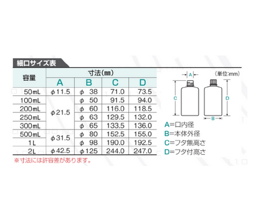 ニッコー15-0011-55　Ｊボトル丸型　細口(ナチュラル)　５０ｍｌ　