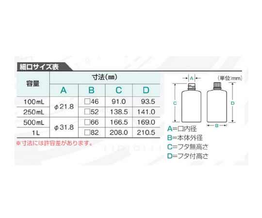 ニッコー15-6002-55　Ｊボトル角型　細口　遮光　２５０ｍｌ　