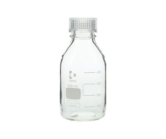 ねじ口瓶丸型（デュラン（R）） 透明キャップ付 500mL