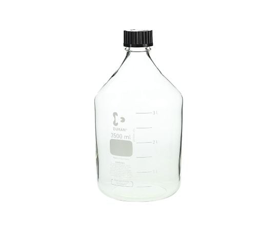 SCHOTT/DURAN2-075-11ねじ口瓶丸型白（デュラン(R)）黒キャップ付３５００ｍＬ【1本】(as1-2-075-11)