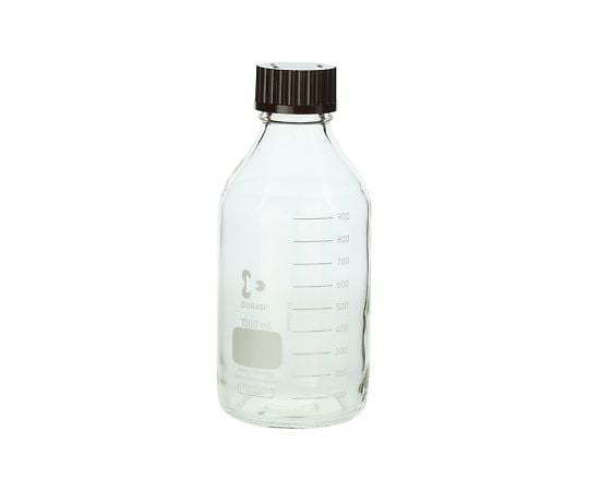 SCHOTT/DURAN2-076-05ねじ口瓶丸型白（デュラン(R)）赤キャップ付１０００ｍＬ【1本】(as1-2-076-05)