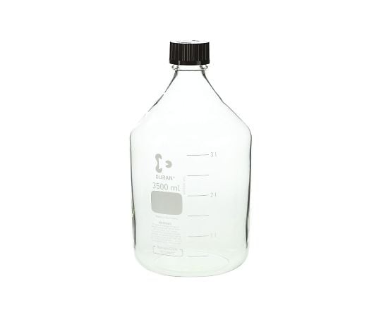 SCHOTT/DURAN2-076-11ねじ口瓶丸型白（デュラン(R)）赤キャップ付３５００ｍＬ【1本】(as1-2-076-11)