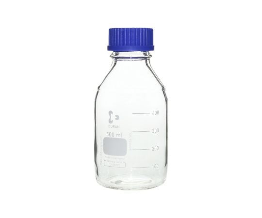 SCHOTT/DURAN2-077-04ねじ口瓶丸型白（デュラン(R)）青キャップ付５００ｍＬ【1本】(as1-2-077-04)
