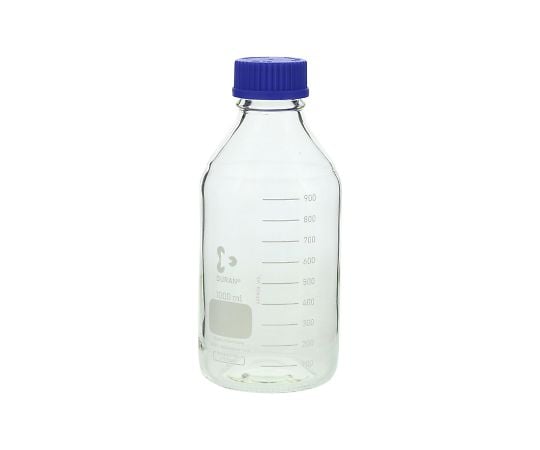 SCHOTT/DURAN2-077-05ねじ口瓶丸型白（デュラン(R)）青キャップ付１０００ｍＬ【1本】(as1-2-077-05)