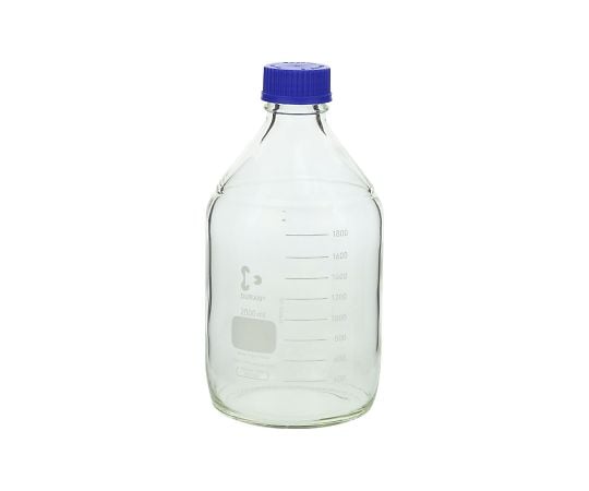 SCHOTT/DURAN2-077-06ねじ口瓶丸型白（デュラン(R)）青キャップ付２０００ｍＬ【1本】(as1-2-077-06)